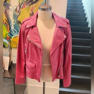 Walter Baker pink leather jacket size Large